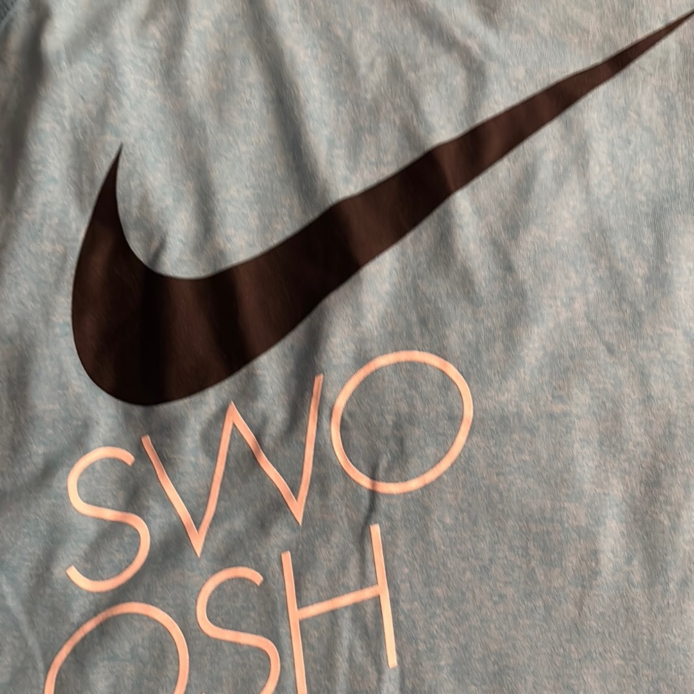 Nike Blue Racerback Tank Top with Swoosh - Picture 3 of 3